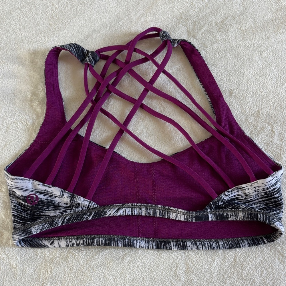 Lululemon Women's Strappy Purple Sports Bra